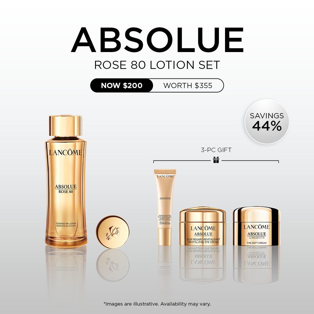 ★新品未使用★LANCOME ABSOLUE ROSE80２本他サンプルセット Buy Most Concentrated Absolue Rose 80 Essence-In-Lotion Set
